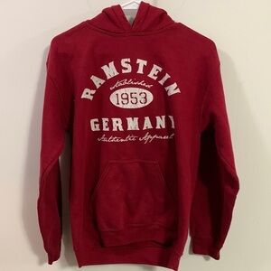 Gildan Ramstein Germany Red Hoodie Men’s Size Small good condition light wear